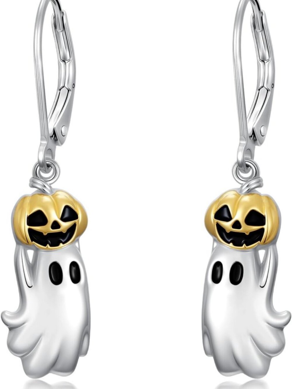 Gothic Black Spider Bat Skull Dangle Earrings - 925 Sterling Silver Halloween